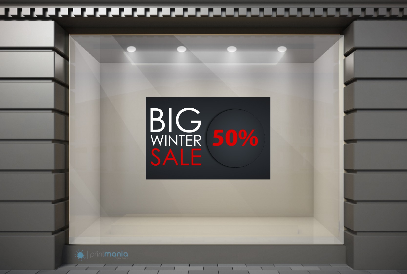 WSL037 Αυτοκόλλητα Βιτρίνας / Τοίχου - Big Winter Sale με Ποσοστό